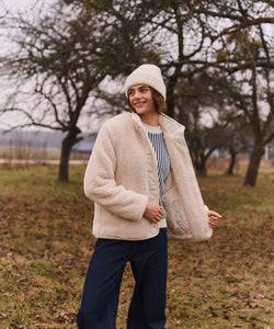 TEDDY QUILTED COAT - OFF WHITE