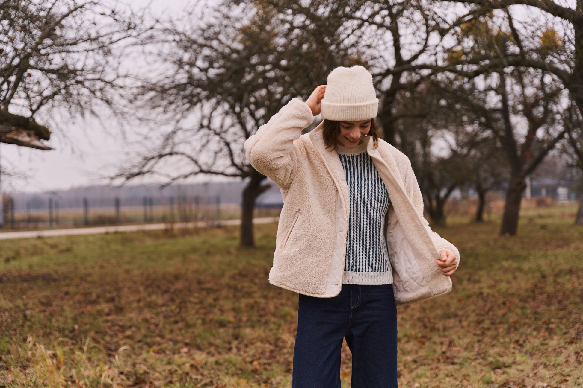 TEDDY QUILTED COAT - OFF WHITE