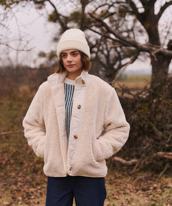 TEDDY QUILTED COAT - OFF WHITE