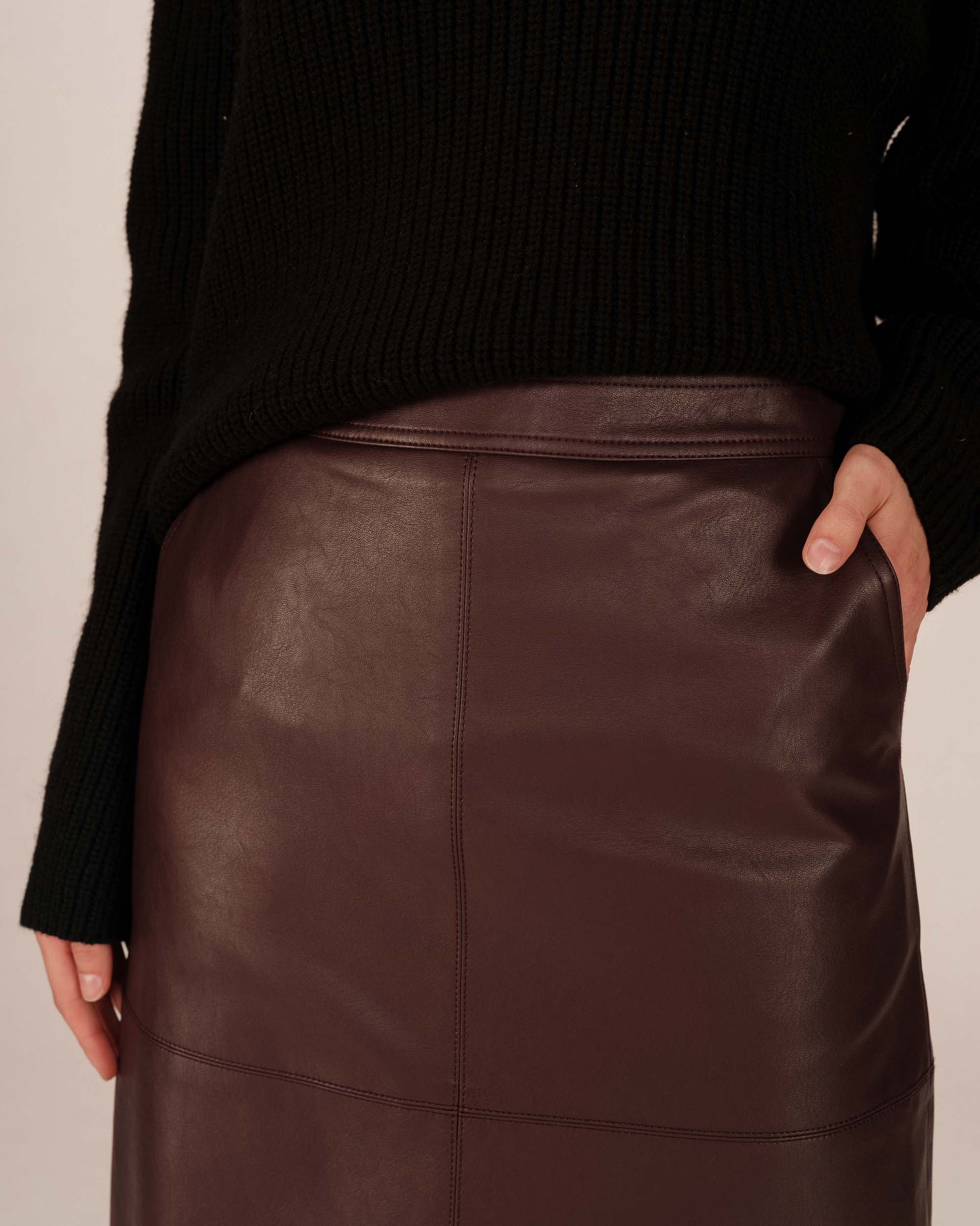 GRACE & MILA | SIRENE MIDI SKIRT - BORDEAUX