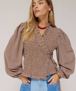 HARPER & YVE | DEBBY LS SHIRT - CHECK DARK FUDGE