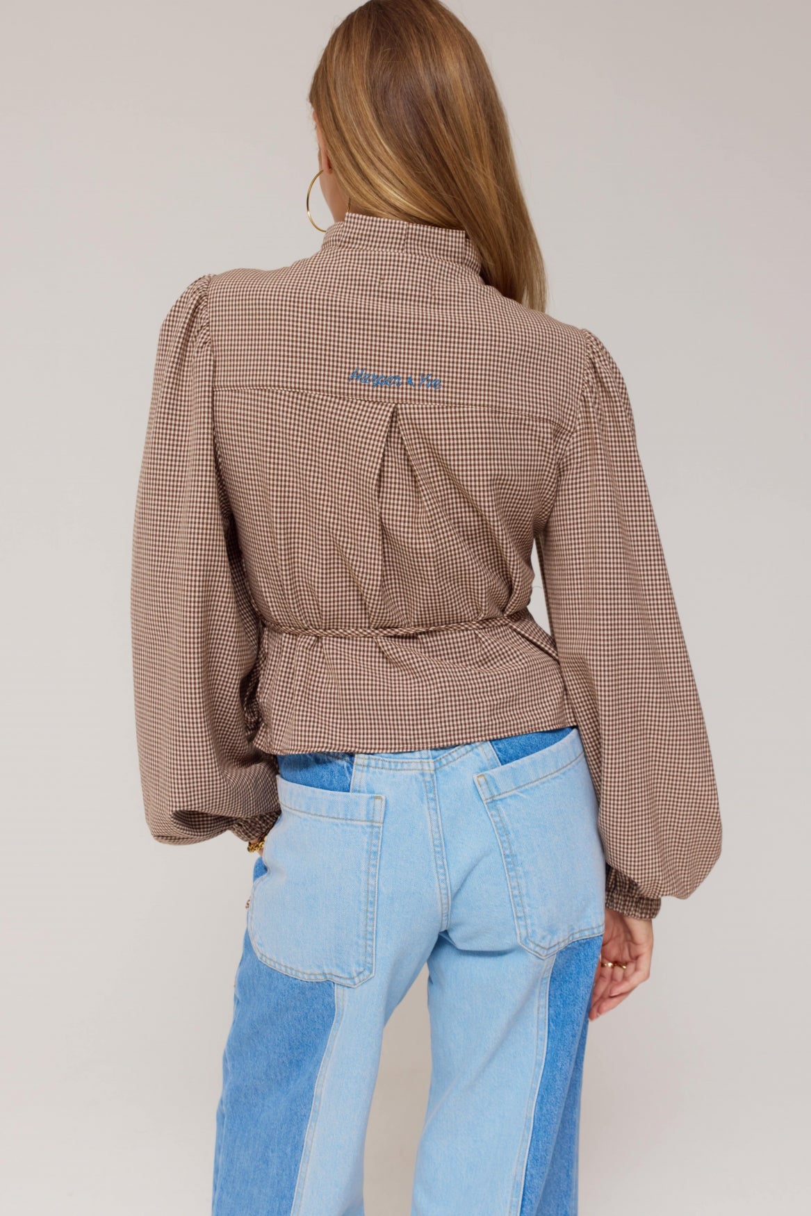 HARPER & YVE | DEBBY LS SHIRT - CHECK DARK FUDGE