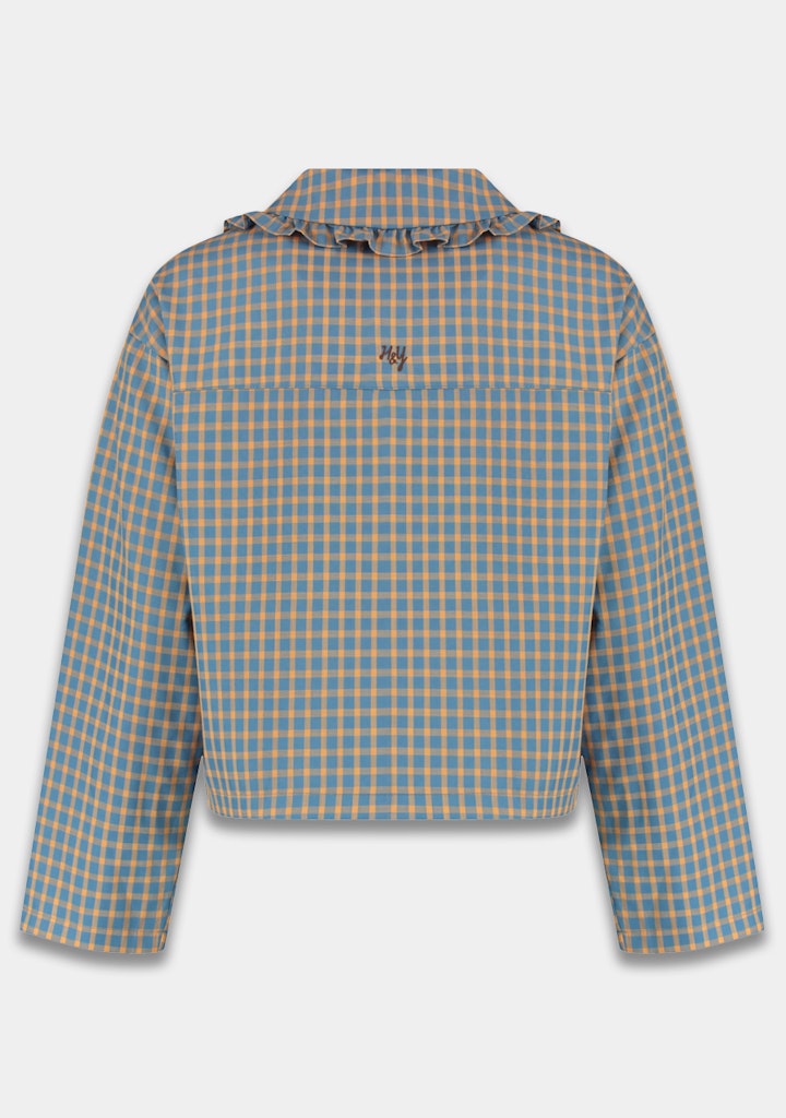 HARPER & YVE | LOLA LS BLOUSE - CHECK ORANGE ULTRAMARINE
