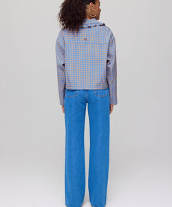 HARPER & YVE | LOLA LS BLOUSE - CHECK ORANGE ULTRAMARINE