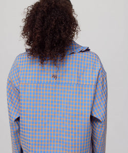 HARPER & YVE | LOLA LS BLOUSE - CHECK ORANGE ULTRAMARINE