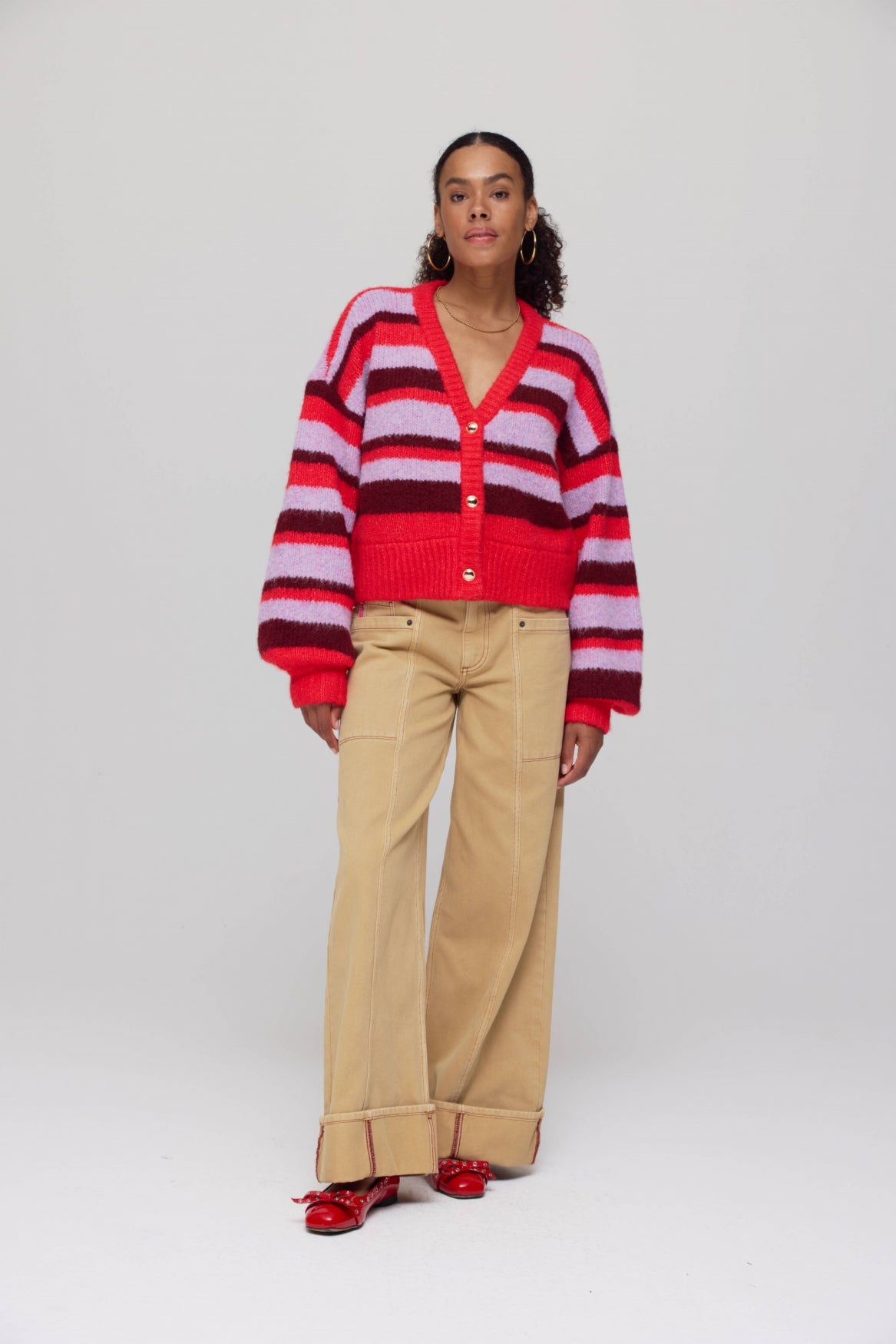 HARPER & YVE |  NOOR CARDIGAN - STRIPE MULTI LILA LOVE