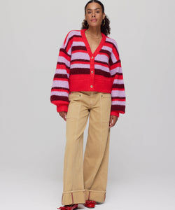 HARPER & YVE |  NOOR CARDIGAN - STRIPE MULTI LILA LOVE