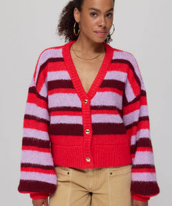 HARPER & YVE |  NOOR CARDIGAN - STRIPE MULTI LILA LOVE