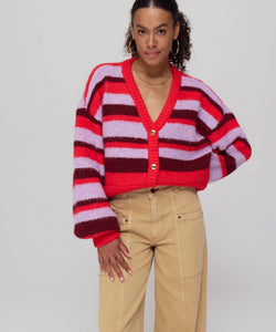 HARPER & YVE |  NOOR CARDIGAN - STRIPE MULTI LILA LOVE