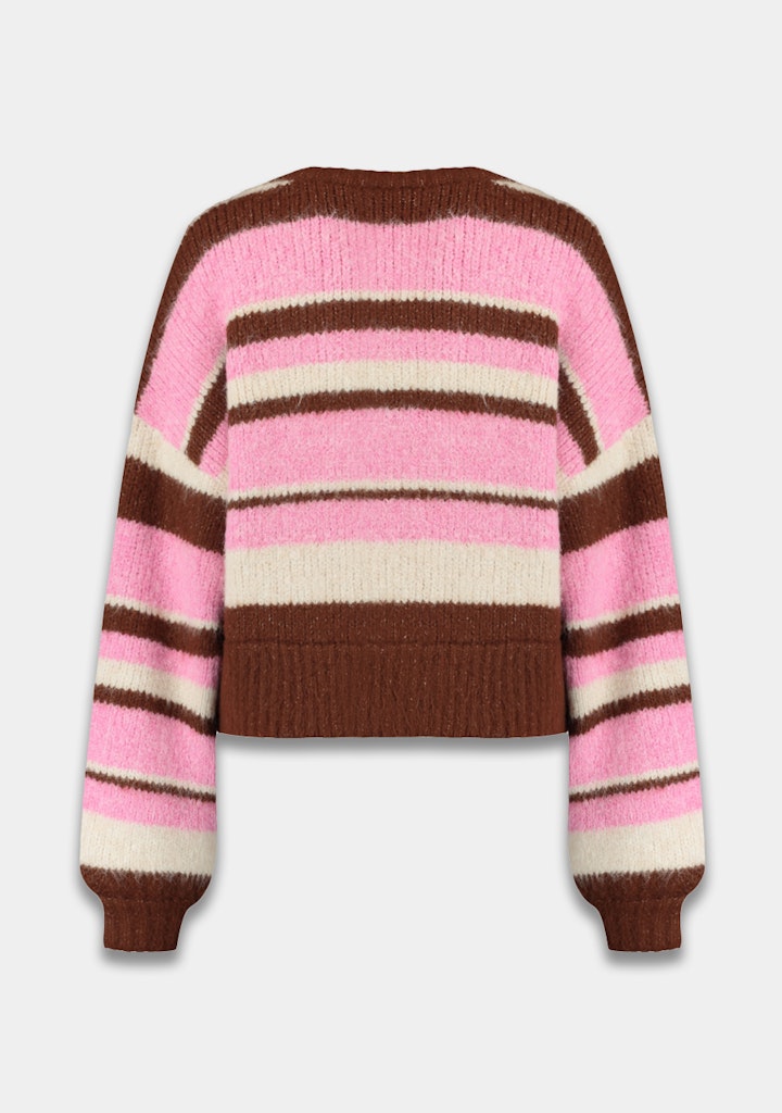 HARPER & YVE |  NOOR CARDIGAN - MULTI STRIPE PINK