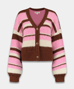 HARPER & YVE |  NOOR CARDIGAN - MULTI STRIPE PINK