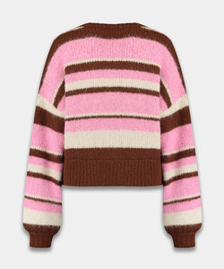 HARPER & YVE |  NOOR CARDIGAN - MULTI STRIPE PINK