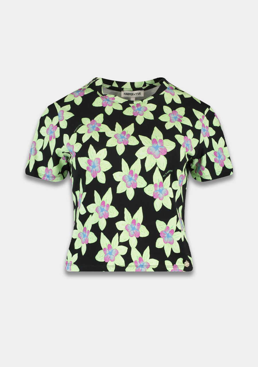HARPER & YVE | JANE SS TOP - GREEN BLOSSOM
