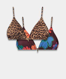 HARPER & YVE | LEXIE 2-WAYS BIKINI TOP - LEXIE LEOPARD & MYSTIC FLOWER
