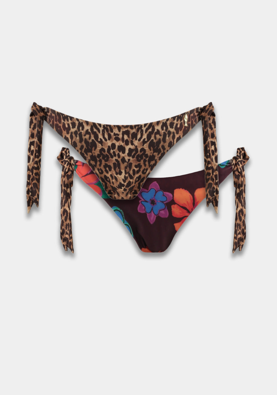 HARPER & YVE | LEXIE 2-WAYS BIKINI BOTTOM - LEXIE LEOPARD & MYSTIC FLOWER