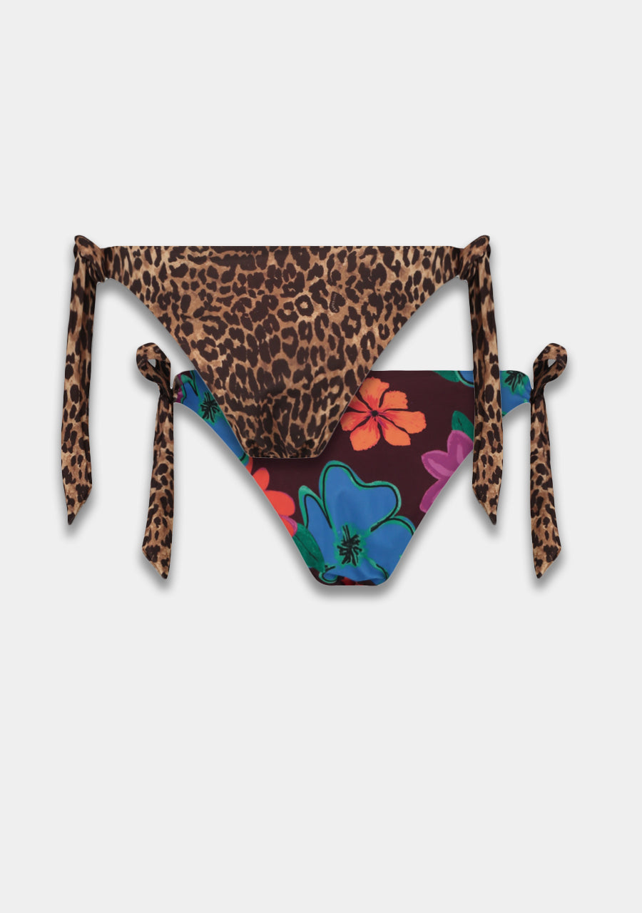 HARPER & YVE | LEXIE 2-WAYS BIKINI BOTTOM - LEXIE LEOPARD & MYSTIC FLOWER