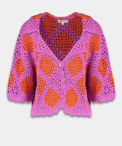 HARPER & YVE | BENTE SS BLOUSE - VIVID VIOLA & SUNSET ORANGE