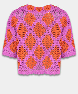 HARPER & YVE | BENTE SS BLOUSE - VIVID VIOLA & SUNSET ORANGE