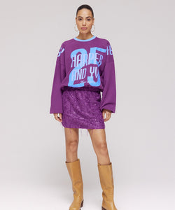 HARPER & YVE |  HOW WE PARTY SWEATER - PERFECT PURPLE