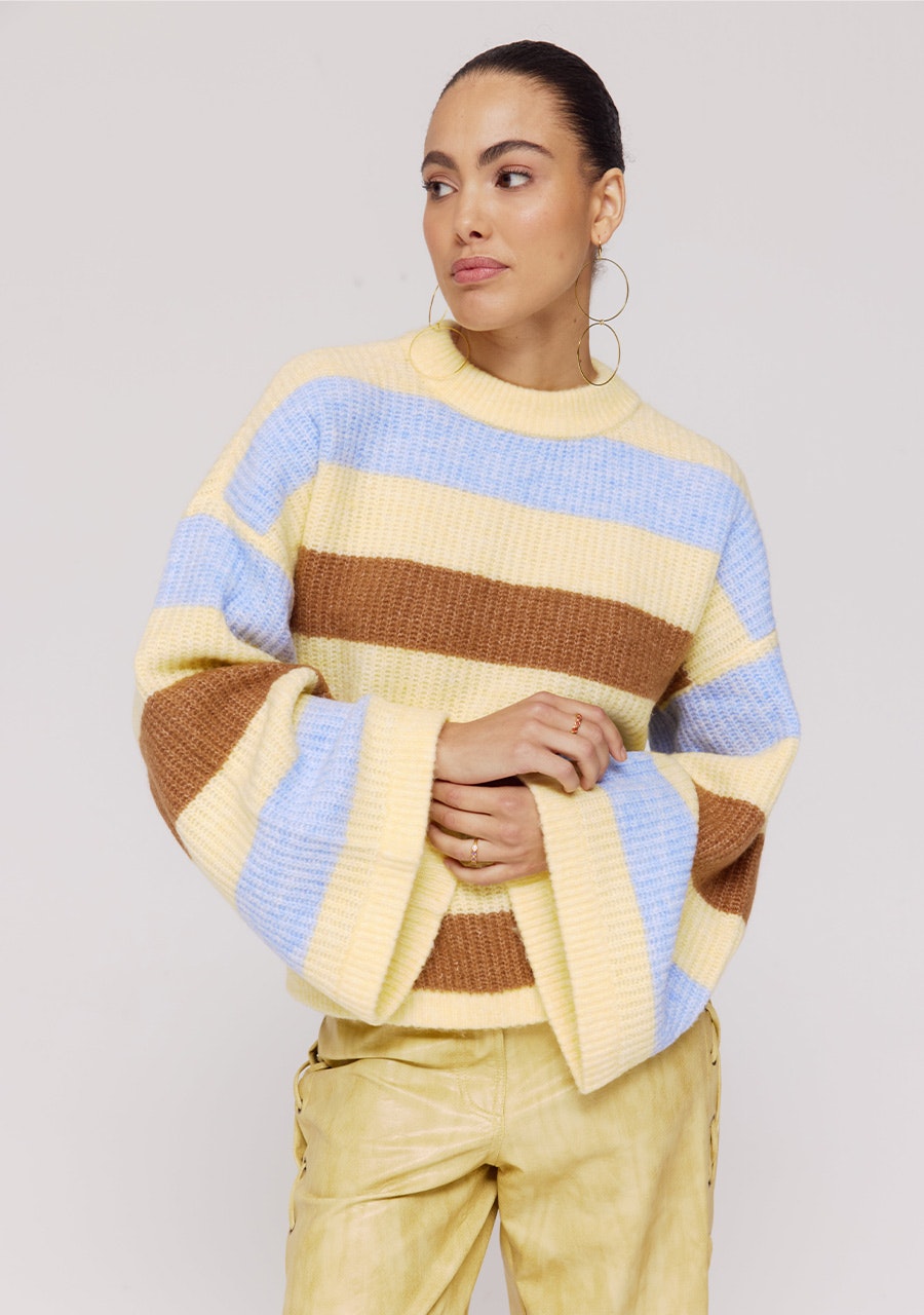 HARPER & YVE |  ALEX JUMPER - MULTI STRIPE YELLOW
