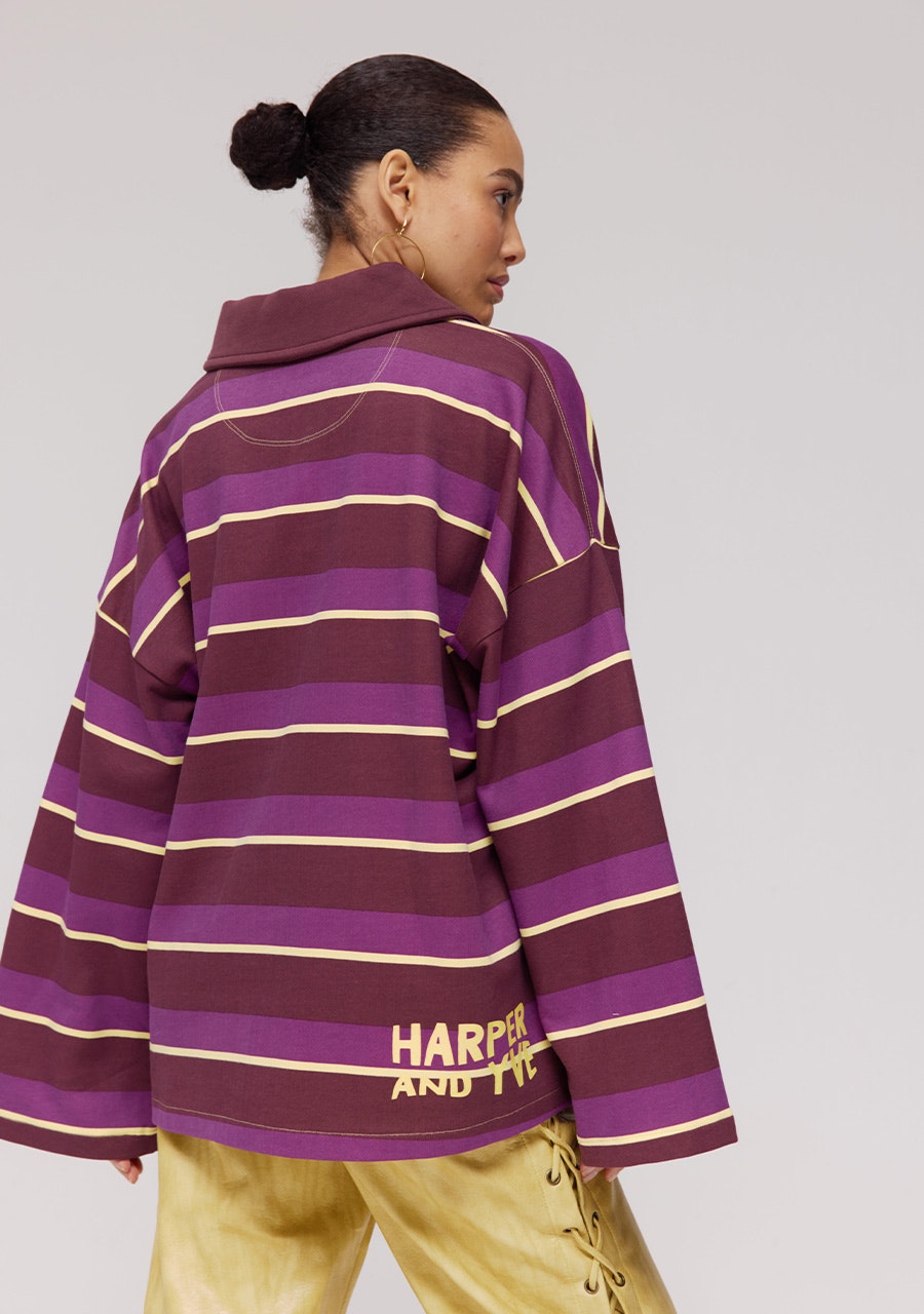 HARPER & YVE | POLLIE JUMPER - STRIPE PURPLE