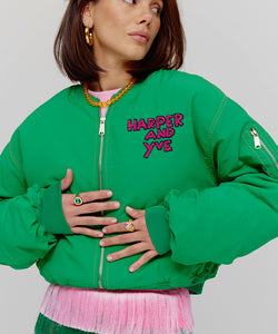 HARPER & YVE | TESSA '25 COLLECTION: TESSA BOMBER JACKET - FUNKY GREEN