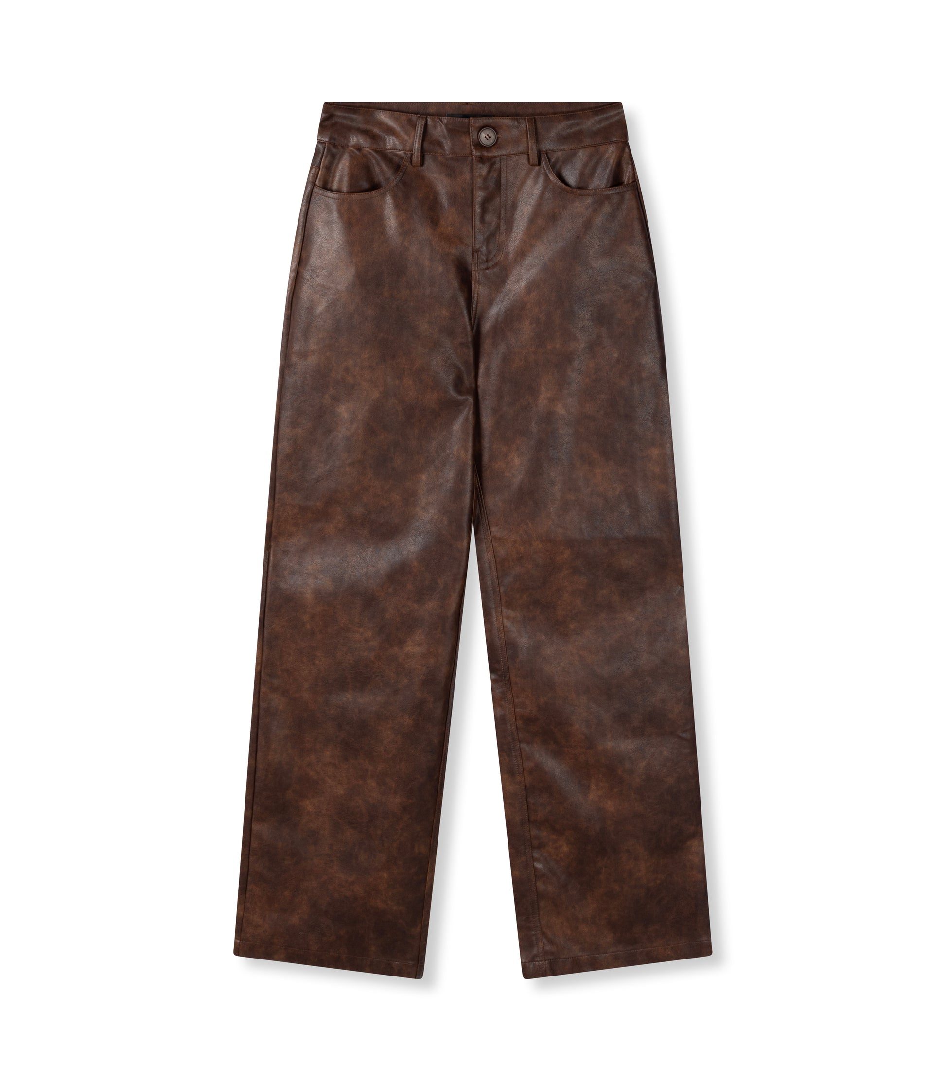 REFINED DEPARTMENT | ESMEE PU LEATHER PANTS - BROWN