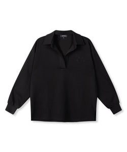 REFINED DEPARTMENT | LOES LONGSLEEVE POLO - BLACK