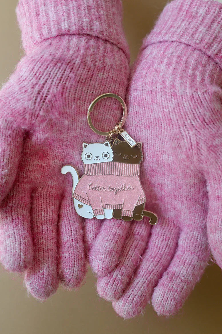 ATWTS | KEYCHAIN - 2 CATS IN A SWEATER