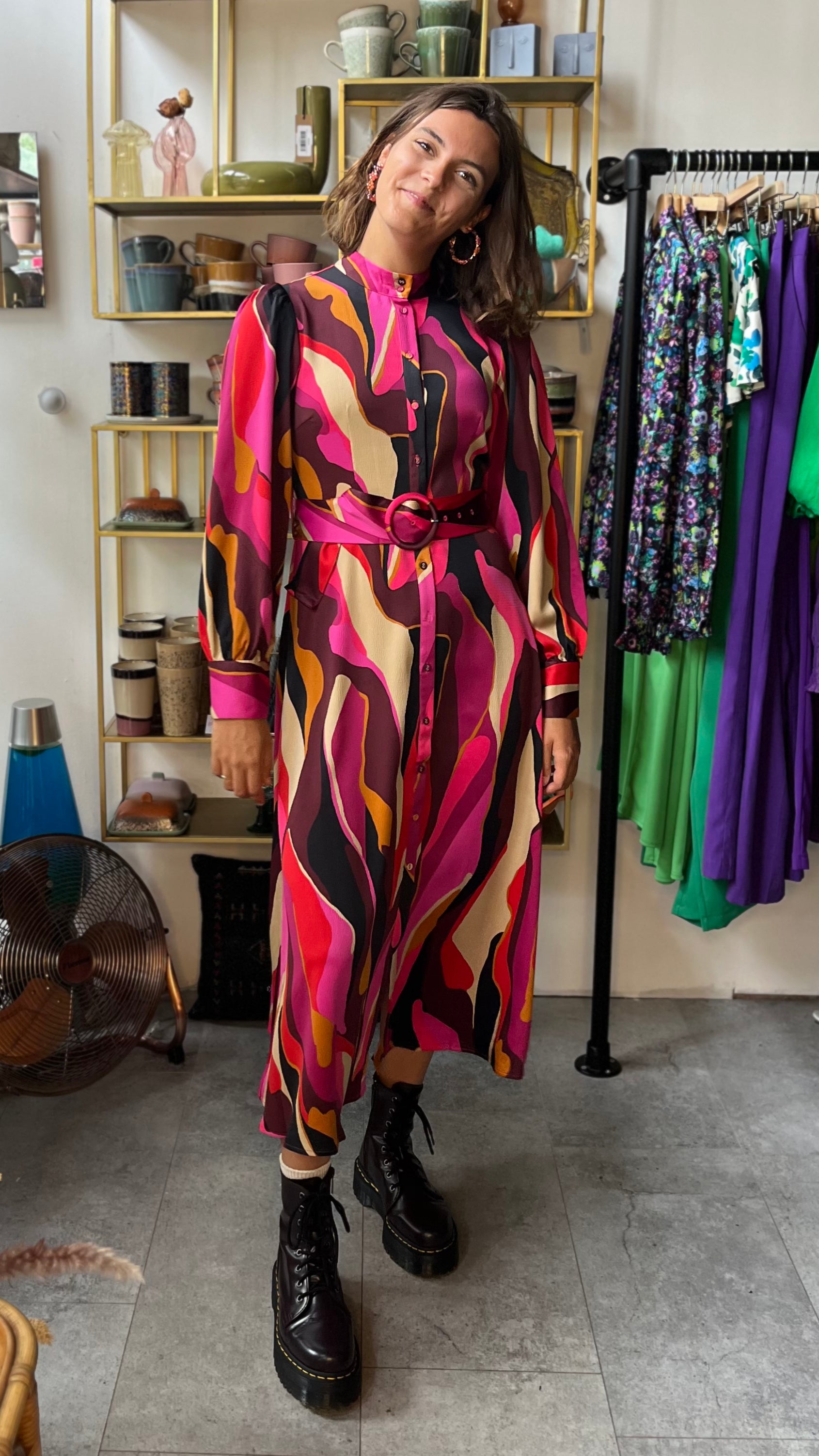 Y.A.S | FIGANA LS LONG SHIRT DRESS - ROSE VIOLET