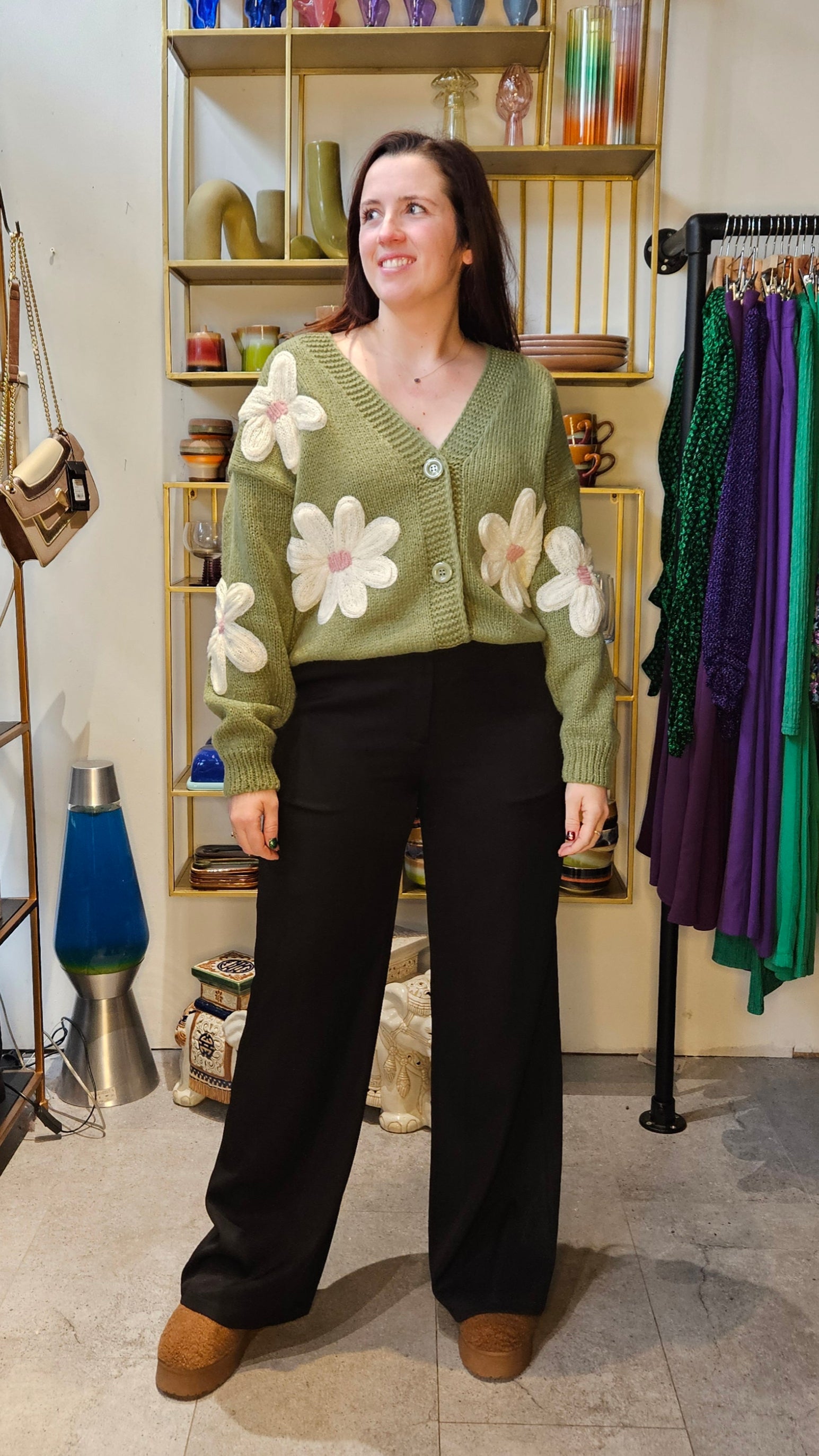 LOLA EMBROIDERY KNIT - GREEN