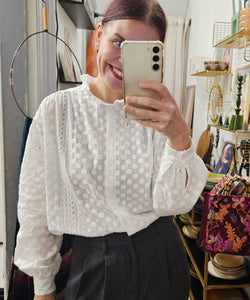CANA FLOWER BLOUSE - OFF WHITE