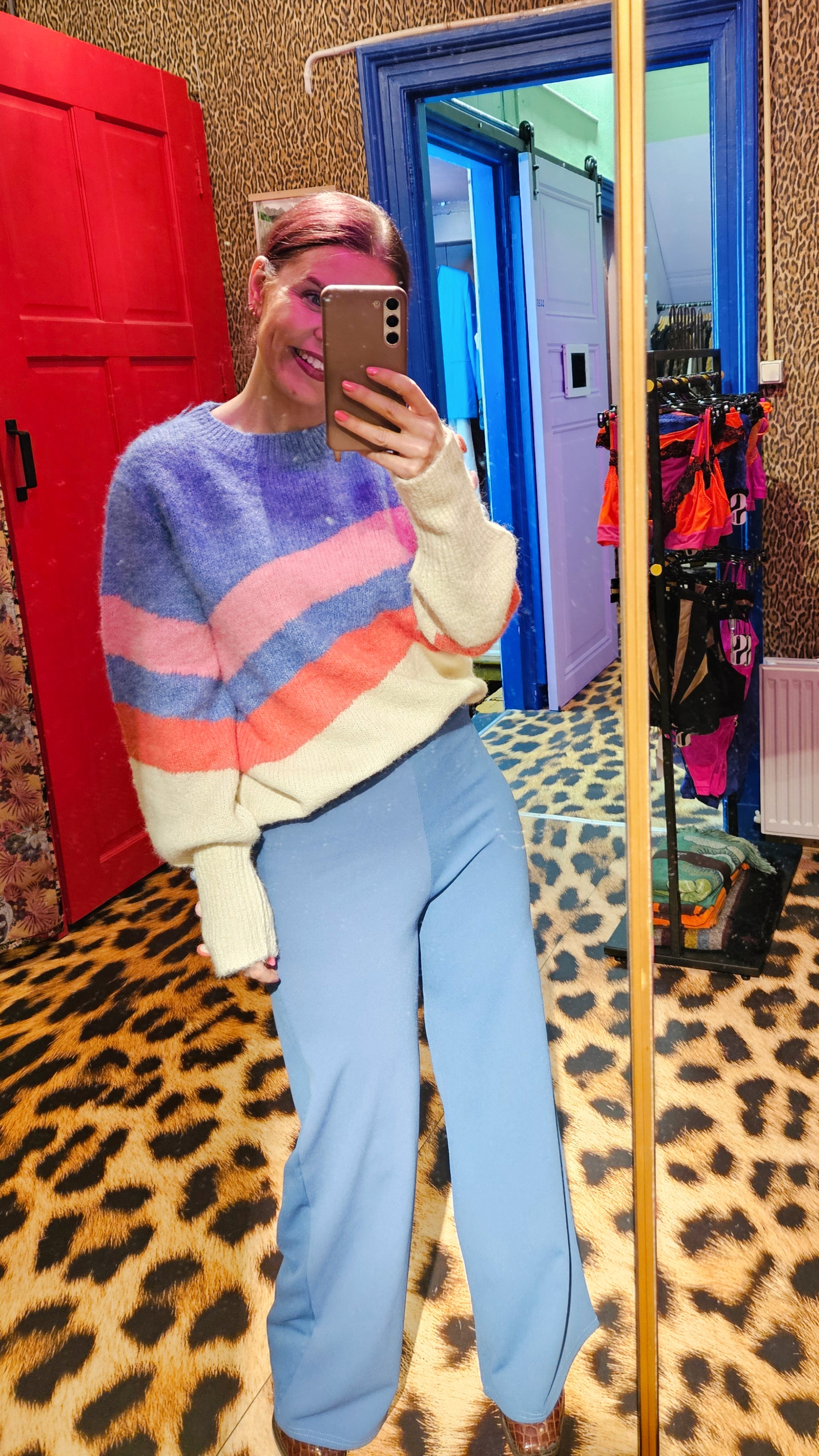 RAINBOW KNIT - BLUE / PINK