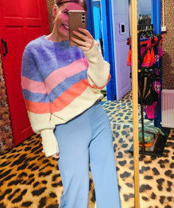 RAINBOW KNIT - BLUE / PINK