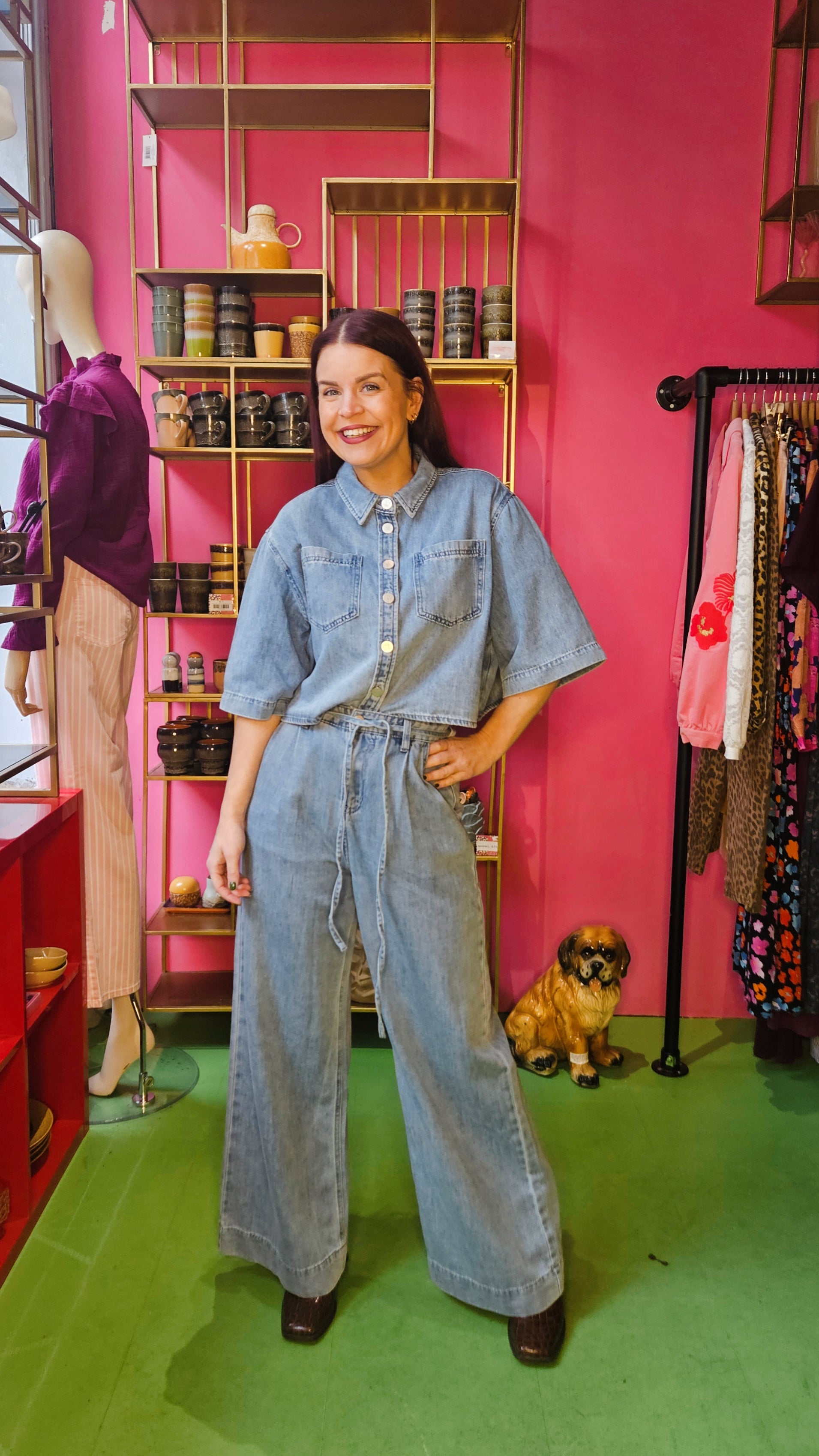 GRACE & MILA | POMPON JEANS - LIGHT DENIM BLUE