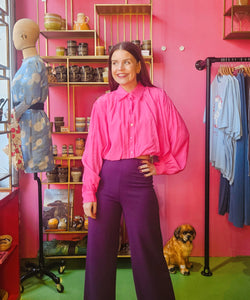 LEA CROPPED BLOUSE - FUCHSIA