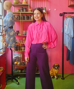LEA CROPPED BLOUSE - FUCHSIA