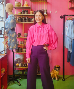 LEA CROPPED BLOUSE - FUCHSIA