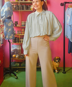LEA CROPPED BLOUSE - OCEAN GREEN