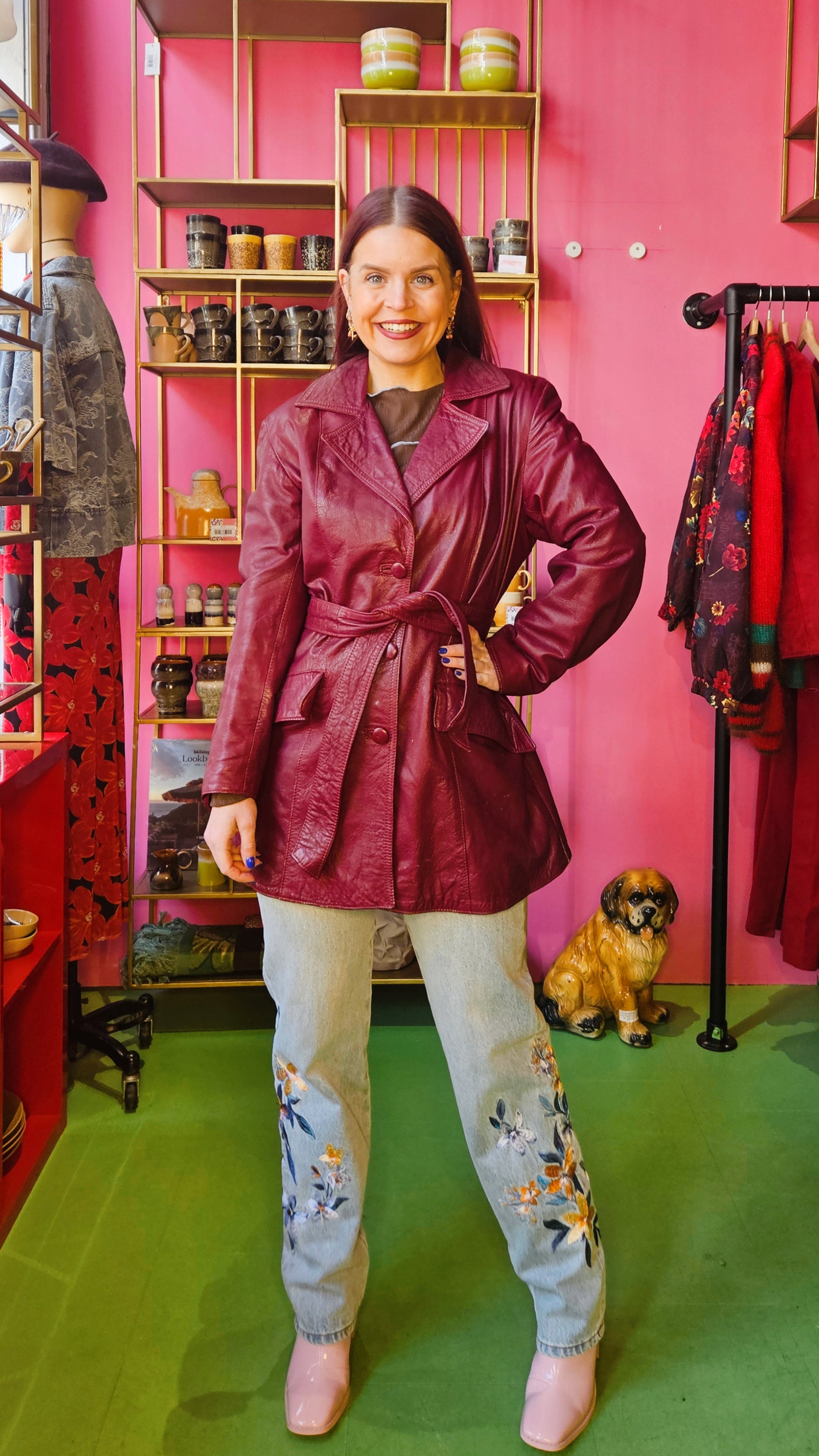 VINTAGE ITEM | SOPHIA LEATHER JACKET - BURGUNDY