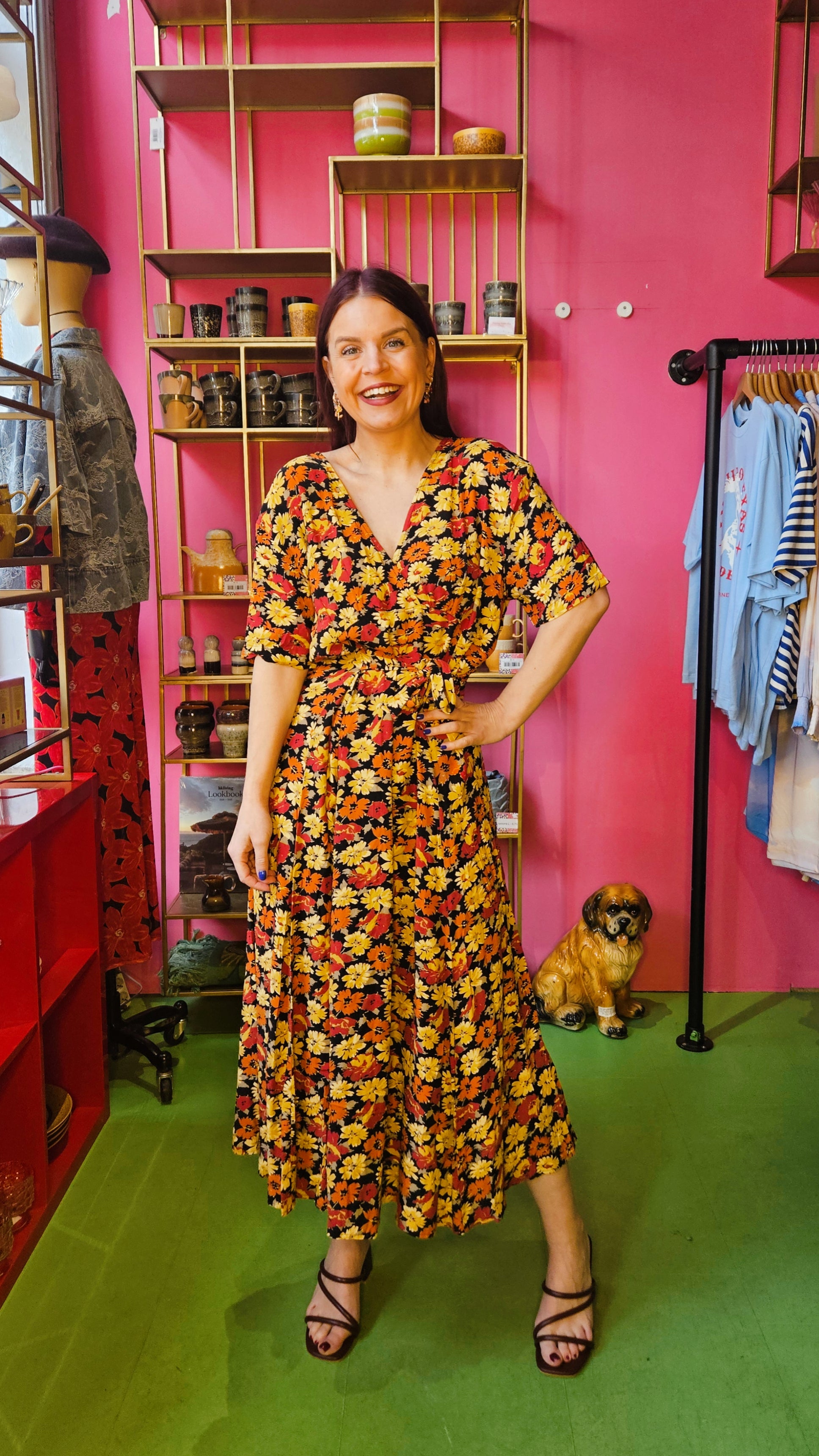VINTAGE ITEM | POPPY FLOWERY DRESS -YELLOW
