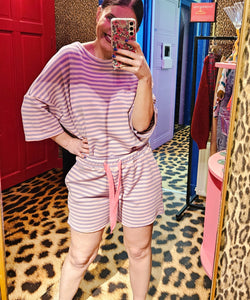 JADE STRIPED SWEAT - PURPLE