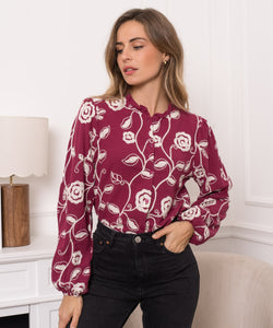 ROSES BLOUSE - BORDEAUX