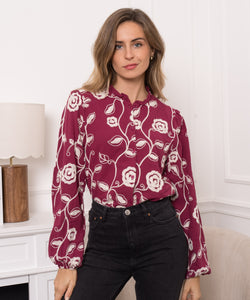 ROSES BLOUSE - BORDEAUX