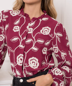 ROSES BLOUSE - BORDEAUX
