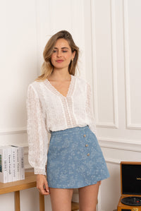 GABI DENIM SKORT - BLUE