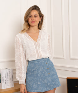 GABI DENIM SKORT - BLUE