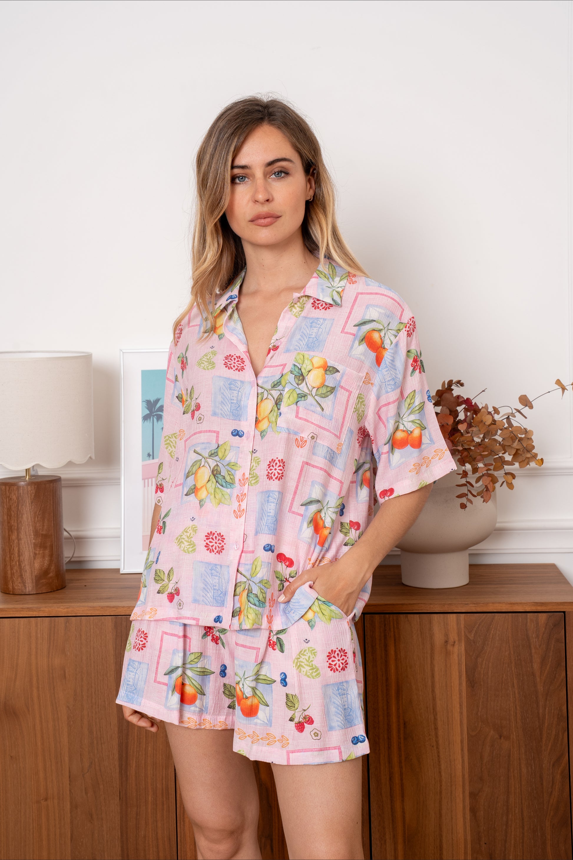 MELONS & ORANGES SHORTS - PINK
