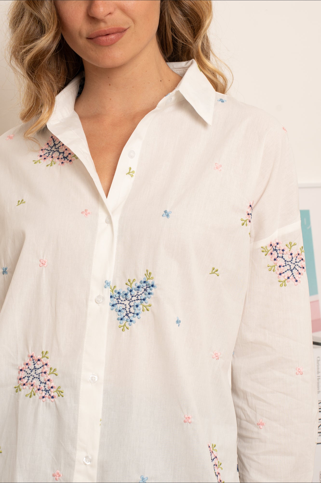 TWIGS WITH FLOWERS BLOUSE - OFFWHITE