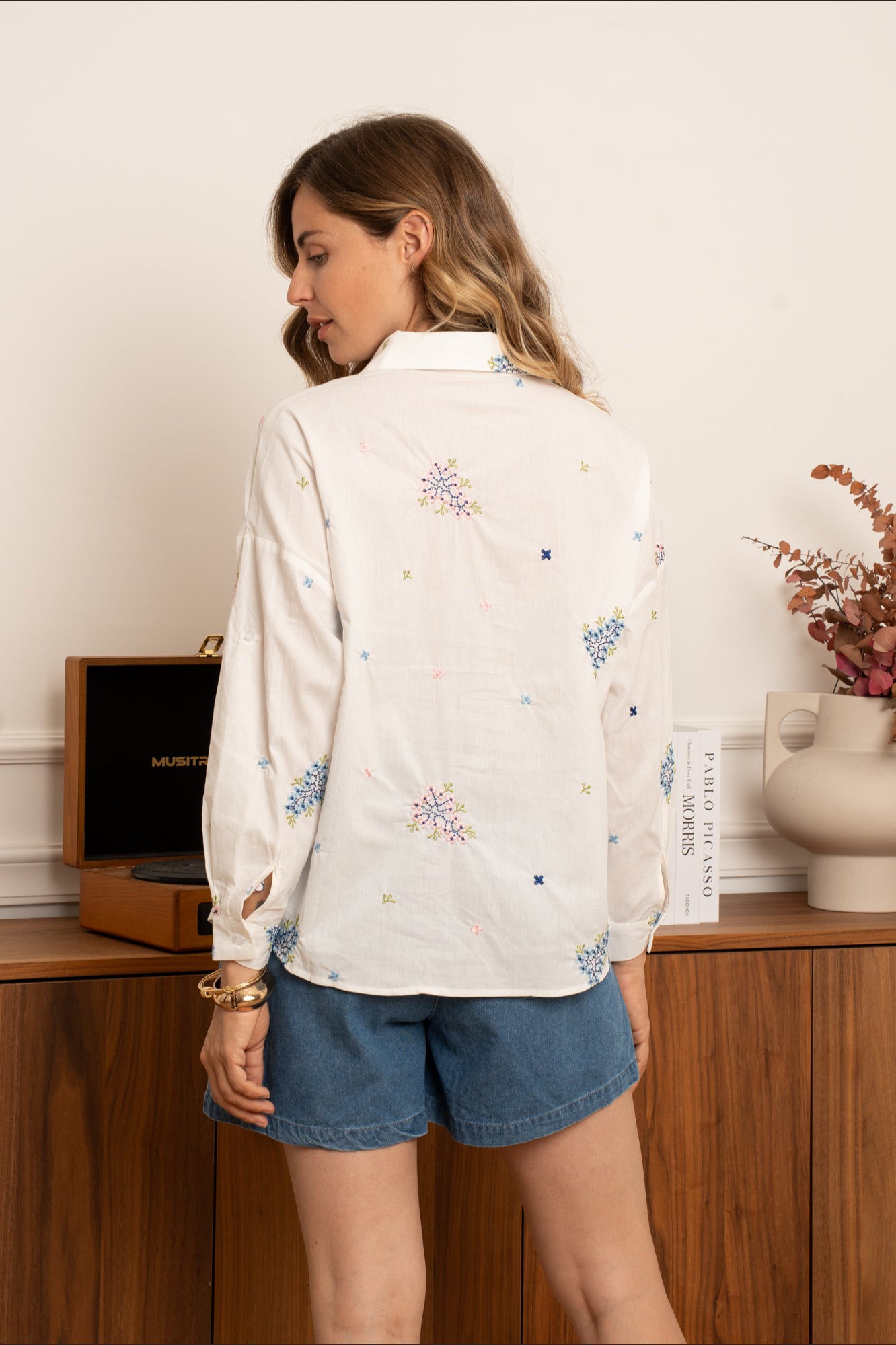 TWIGS WITH FLOWERS BLOUSE - OFFWHITE